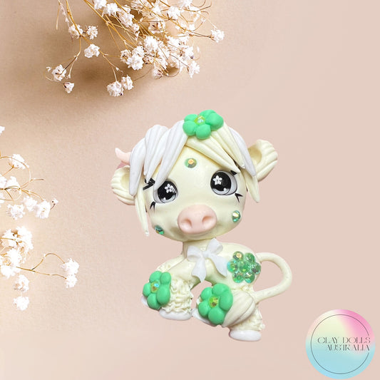 HIGHLAND COW - Pastel Yellow & Green